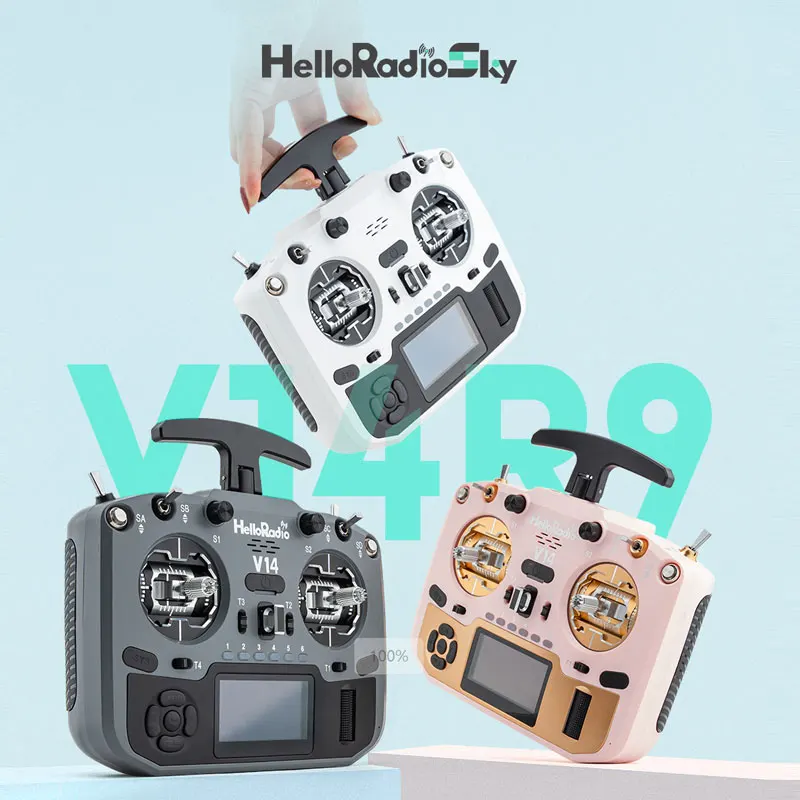 HelloRadio V14 MAX CNC Metal Hall Rocker Remote - ELRS Protocol Left Hand FPV Racing Drone Transmitter For Professional Pilots​