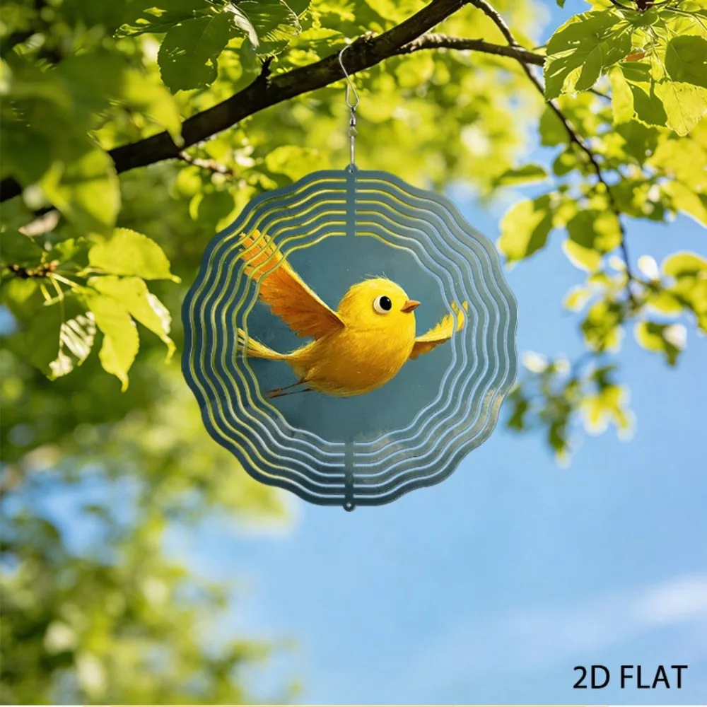 

Wrought Iron Yellow Bird Wind Chimes for Garden Patio Outdoor Decor Pleasant Sounds