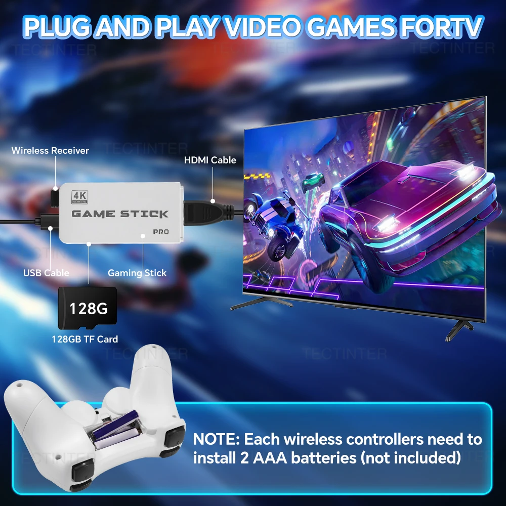 M15 Pro 4K HD لعبة عصا تلفزيون صغير ريترو لعبة فيديو وحدة التحكم 128G 40000 + GamesHandheld لعبة لاعب لوحة ألعاب لاسلكية تحكم #5