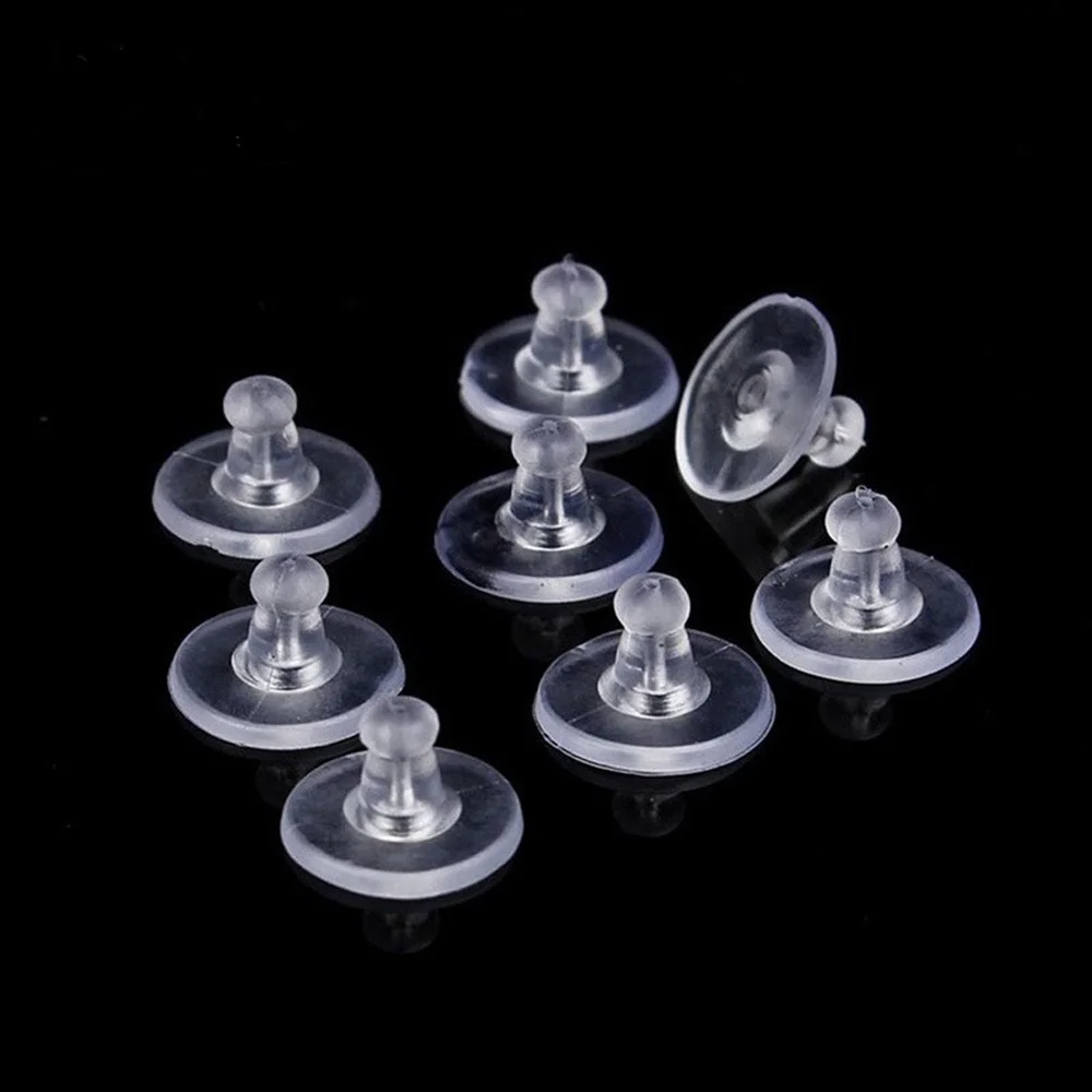 100/200pcs/lot Earrings Rubber Earring Back Silicone Round Ear Plug Blocked Caps Earrings Back Stoppers Supplies for jewelry