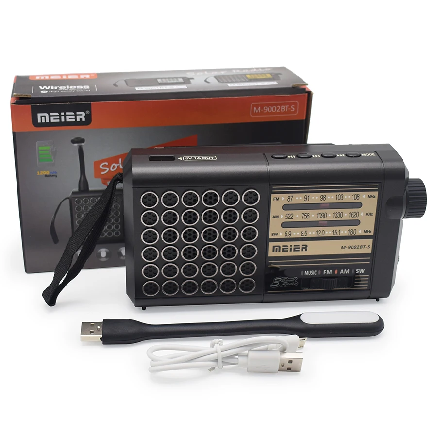 M-9002BTS Portable AM FM Detachable Full Wave Radio Multi Hand Short Wave Euler Band Radio Phone Connection Music Speaker