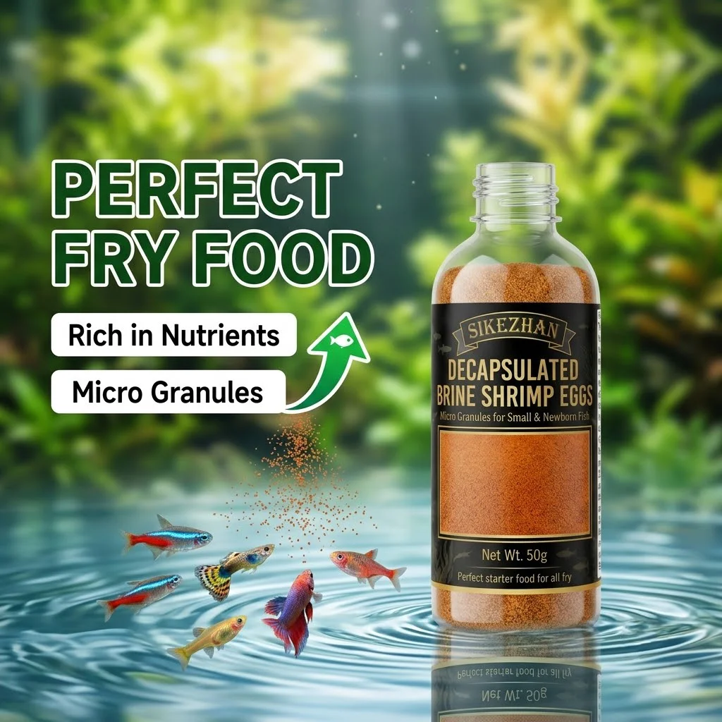 Huevos de Artemia Decapsulados Sin Cáscara, Microgránulos Nutritivos, Alimento para Peces, para Alevines, Guppys, Bettas, Peces Tropicales Neón