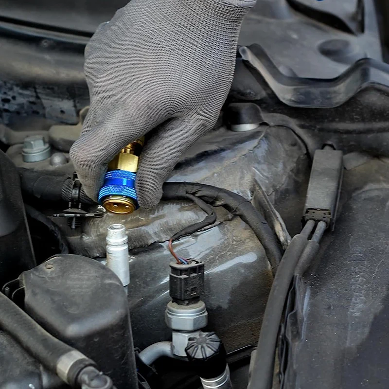 A/C Refrigeration Oil Filling And Replenishing Cylinder With 2 Quick Couplers 2 Oil Checkers