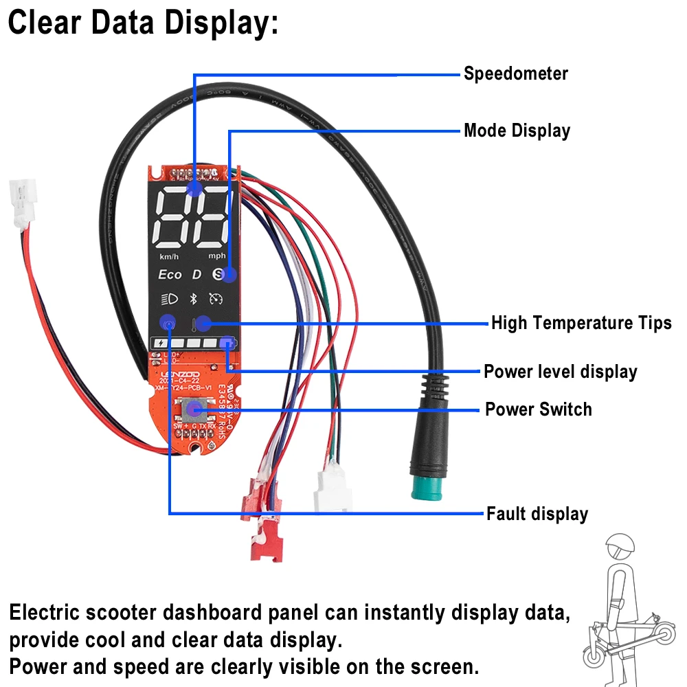 Replacement 36V LENZOD Dashboard Display Circuit Board For OEM M365/Pro Electric Scooter Circuit Board Screen Accessories