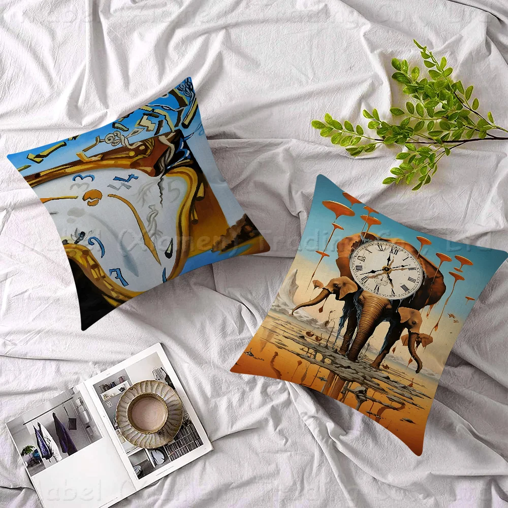 Surrealism Famous Artwork By Salvador Dali Pillow Anime Pillow Sofa Bed Head Pillow Cover Cushion Cover 45x45 Cm Fashion