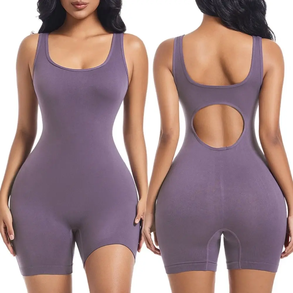 

Fashion U-neck Slim Fit Shapewear Seamless Tummy Control Bikini Bodysuits Sleeveless Butt Lifting Yoga Jumpsuit Gym