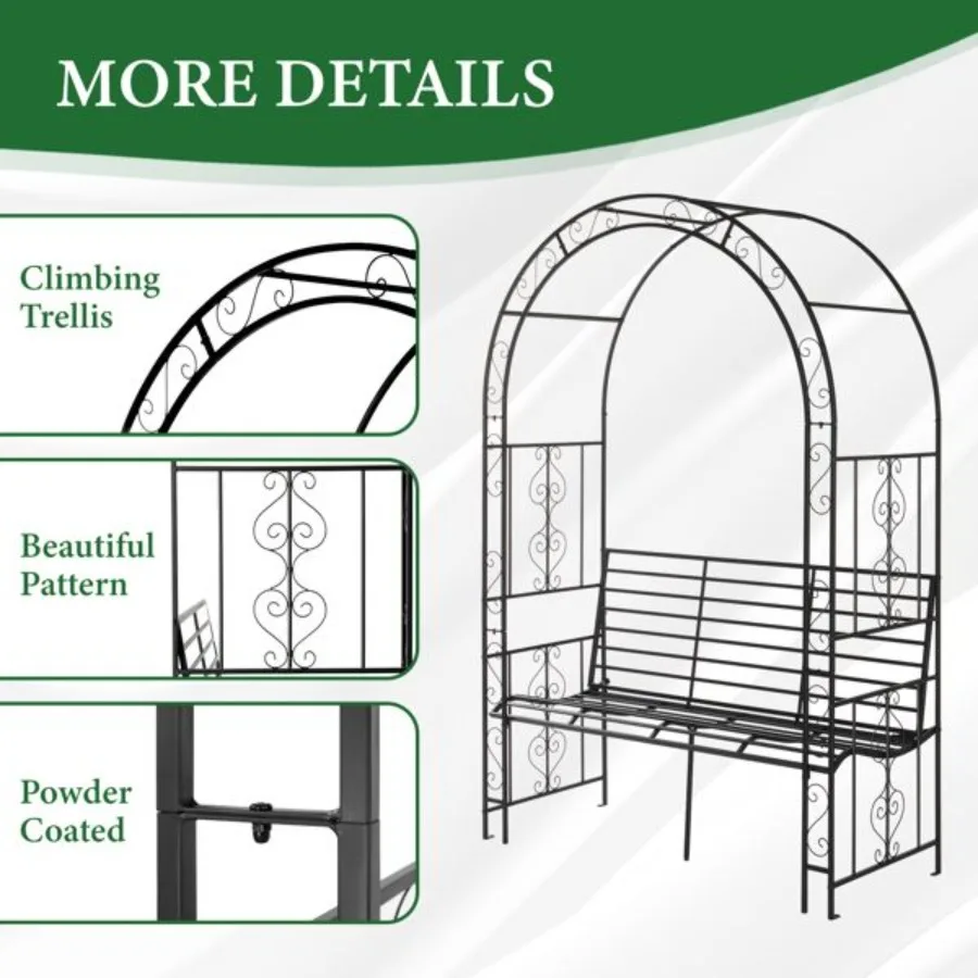 Arc Roof Double Layer With Chair Iron Arch Courtyard Black