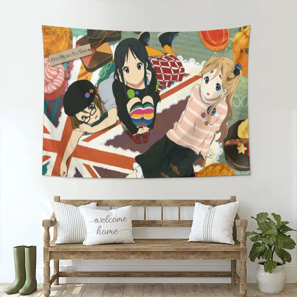Raumdekoration Ästhetischer dekorativer Cartoon-Fotohintergrund Stoff Tisch Anime Wandbehang Wandteppich Japan Kawaii Neu K-ON!
