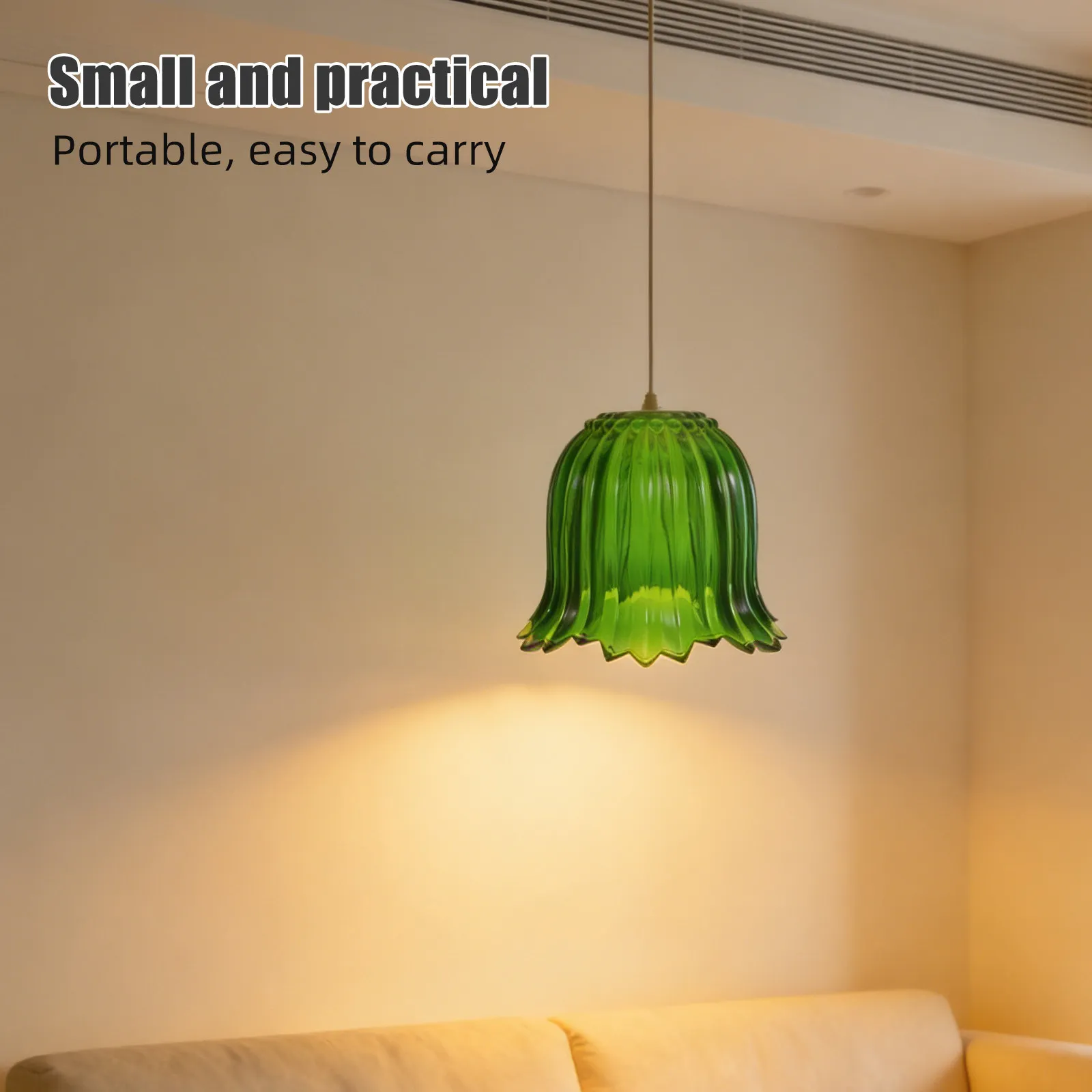 Green Glass Small Cauliflower Lampshade E14 Replacement Light Cover for Pendant Table Floor Chandelier Wall Sconce Lighting