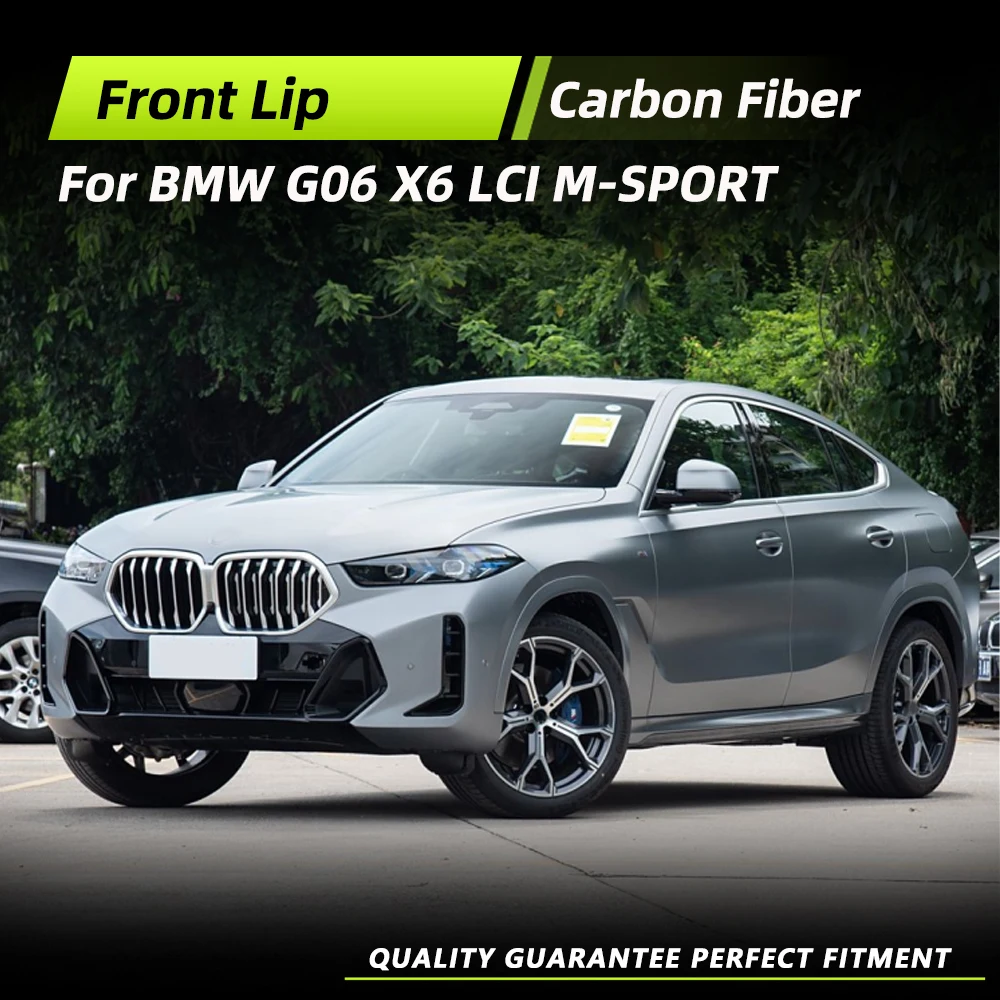 

Car Front Bumper Racing Body Kits for BMW G06 X6 LCI M Sport 2023-2024 Car Front Lip Chin Apron Guard Spoiler Carbon Fiber