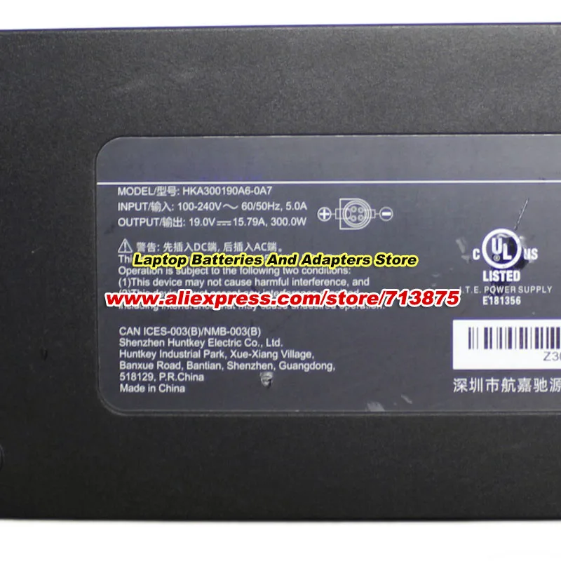 Genuine HKA300190A6-0A7 AC Adapter For HUNTKEY 19V 15.79A 300W with 4PIN Power Adapter