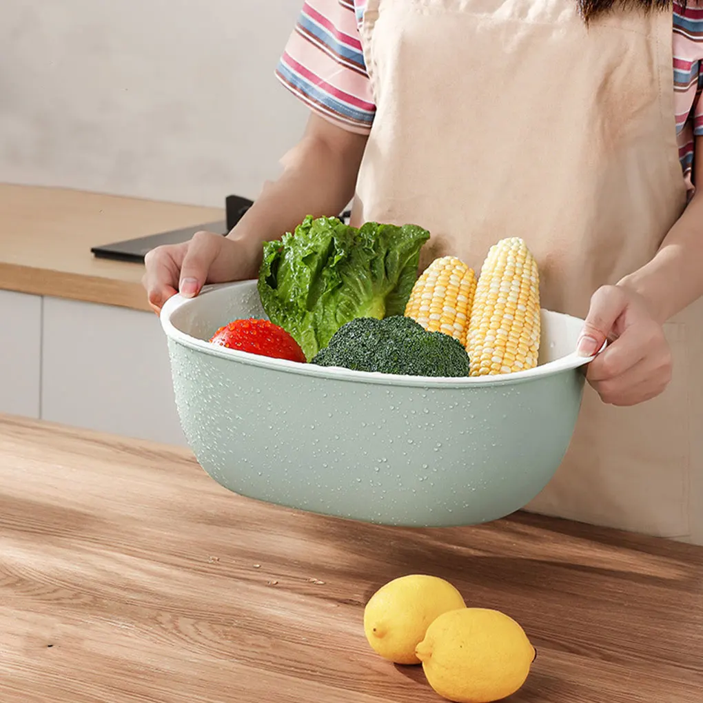 

White Dual Purpose Rice And Fruit Washing Strainer For Versatile Non-toxic Vegetable Washing