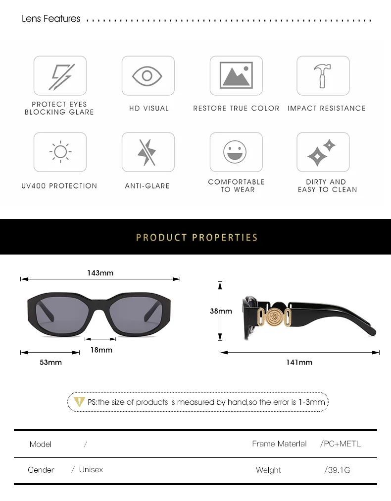 Marke Kleine Sonnenbrille Frauen Designer Blume Sonnenbrille Polygonale Fashoinable Damen Shades Beliebte Geeignet – Detail 3