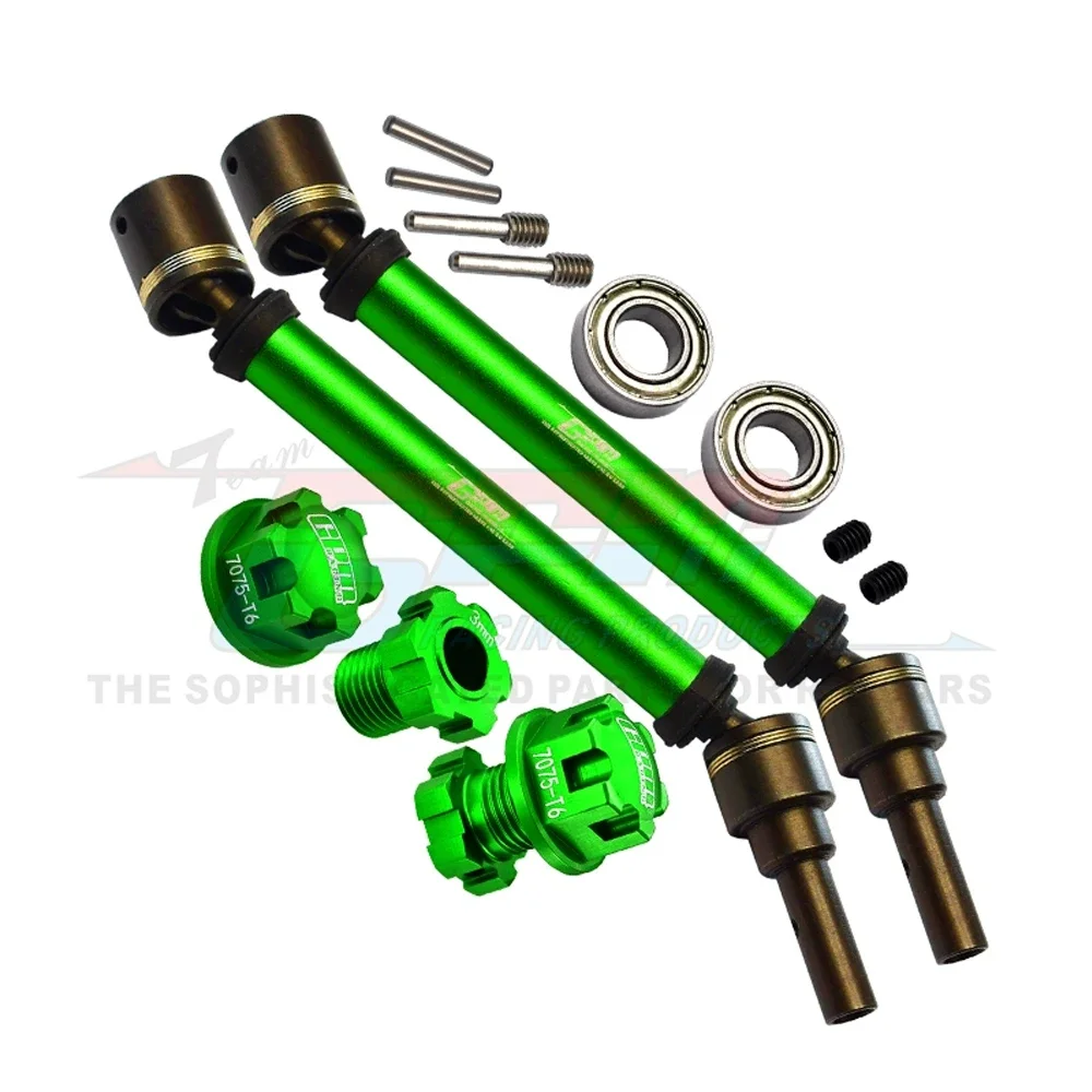 GPM لـ Traxxas 1/10 MAXX WideMaxx 4S 890876 -4 89086-4 أعمدة محرك CVD أمامية وخلفية معدنية + محاور عجلات 8950 8996 + 8956 + 8447