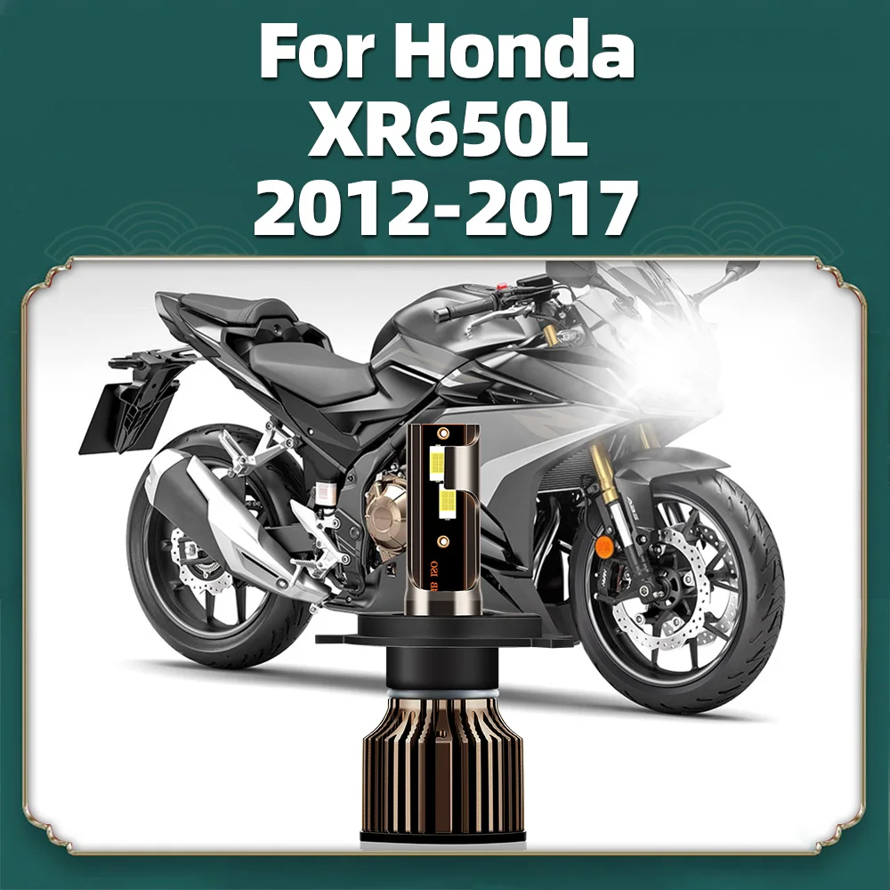 For Honda XR650L 1993-2009 & 2012-2017 Motorcycle LED Headlight H4 Hi/Lo Beam 6500K 10000LM Super Bright Lamp Turbo 12V with Fan