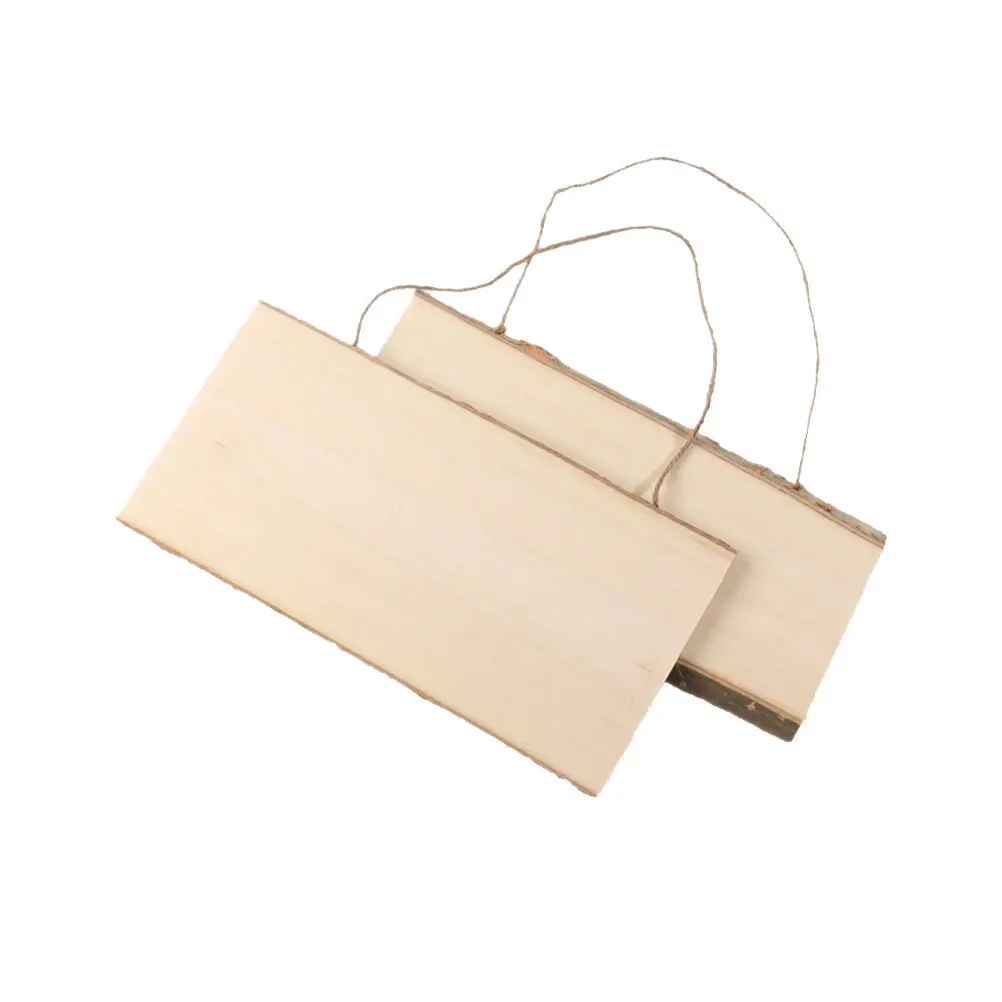 

2 pcs Wooden Hanging 10X25Cm Diy Blank Drawing Display Message Board For Painting Sticker Wall Hanging Board Wall Pendant