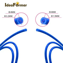 IdeaFormer 1/2/5M PTFE Tube Pipe TL-Feeder hotend RepRap Rostock Bowden Extruder 1.75/3.0mm filament ID1.9mm OD4mm Blue tube