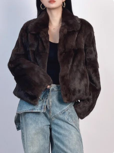 سترة من فراء أرنب الثلج الأنجورا الطبيعي للسيدات فاخرة رمادية قصيرة قابلة للعكس معطف فرو حقيقي ملابس شتوية صولبات نسائية 2025