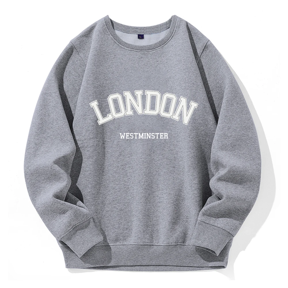 London Westminster Street Letter Printed Man Tracksuit Novelty Funny Tide Hoody Fashion Sports Street Hoodie Warm Fleece Hooded