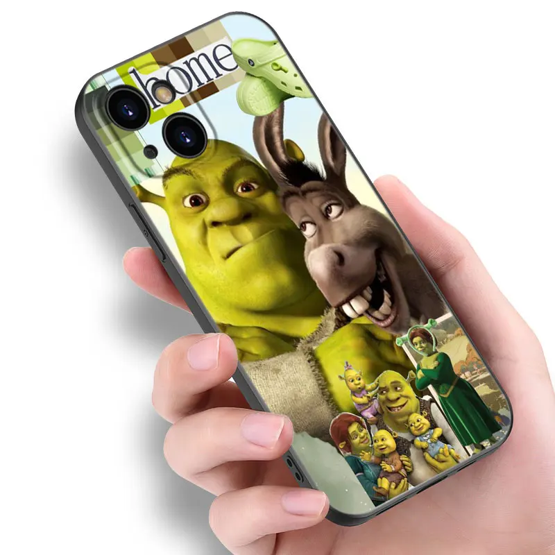 Anime S-shrek Art Phone Case For Apple iPhone 12 13 Mini 11 14 15 Pro Max 7 8 Plus X XR XS SE 2020 2022 Black Silicone Case