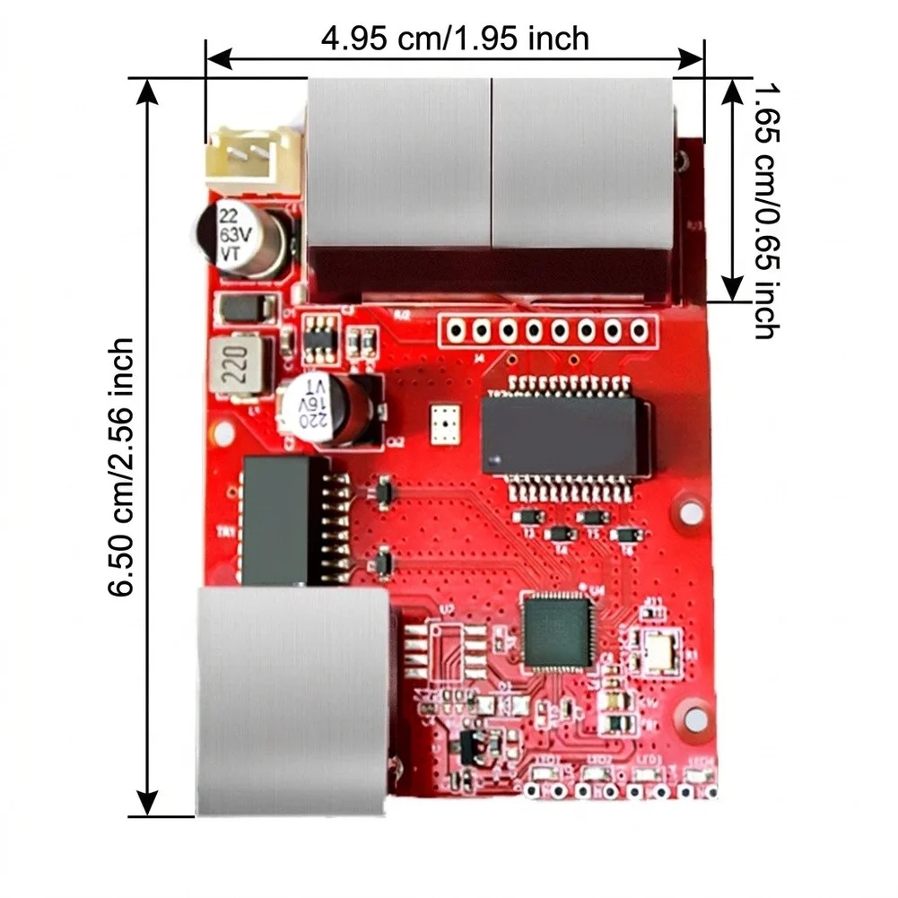 Compact 3 Port Gigabit Switch Wide Voltage 9-57V Built-in P'ower Supply For Industrial Network Wiring Cabinet Accessories