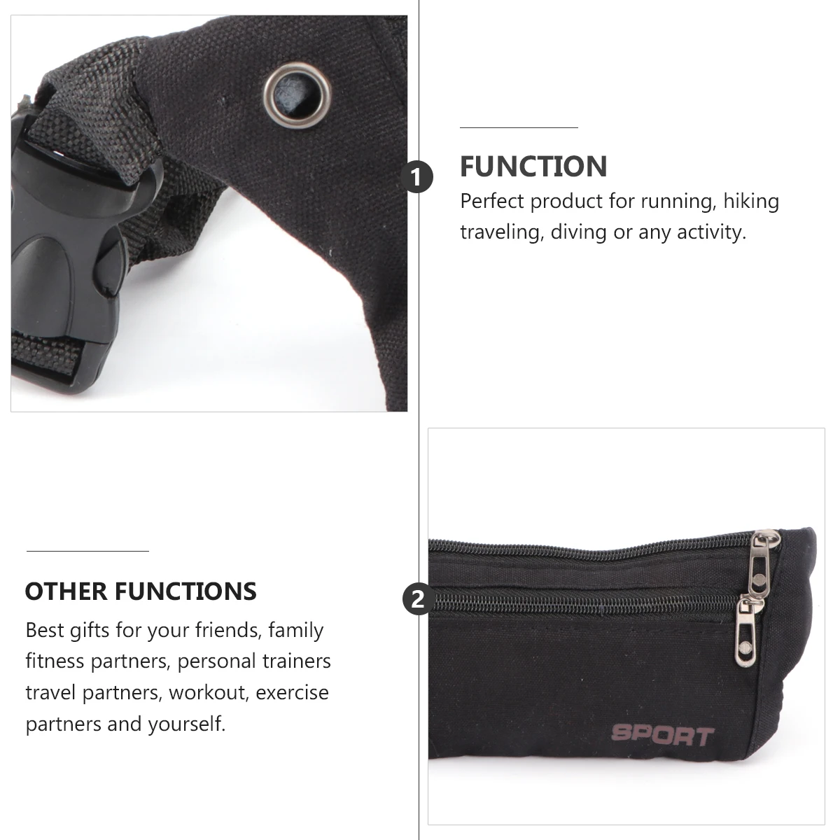 Wodoodporna sportowa nerka lekka płócienna torba do biegania, wędrówek, jazdy konnej z regulowanym paskiem, kieszeń na telefon dla kobiet i mężczyzn, kolor kawowy