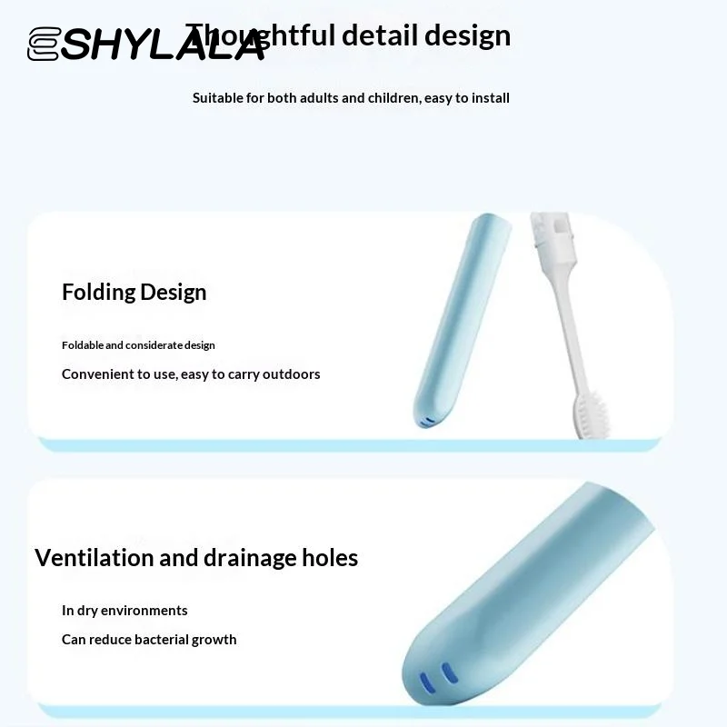 Travel Folding Toothbrush Soft-bristled 1 Pack Lightweight Portable Design for School and Travel Bags