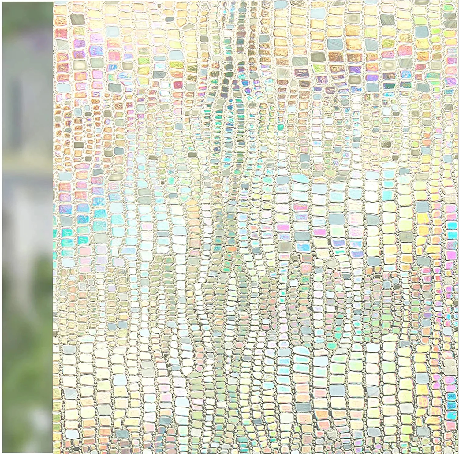 Window Privacy Film Static Glass Window Clings Vinyl 3D Window Decals Rainbow Window Sticker for Glass Door Heat Control Anti UV