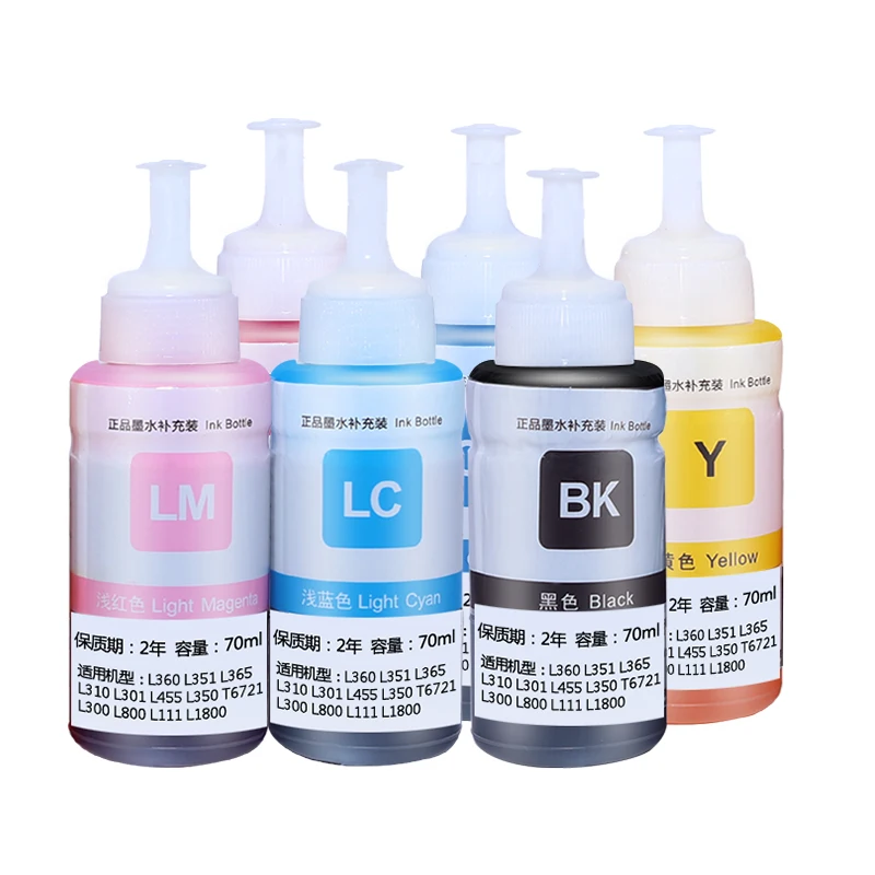 Dye Ink 1Set 6Color 672 673 674 664 4Color Water Based Bottle Refill Ink for Epson L101 L111 L201 L211 L301 L303 L310 L351 L353