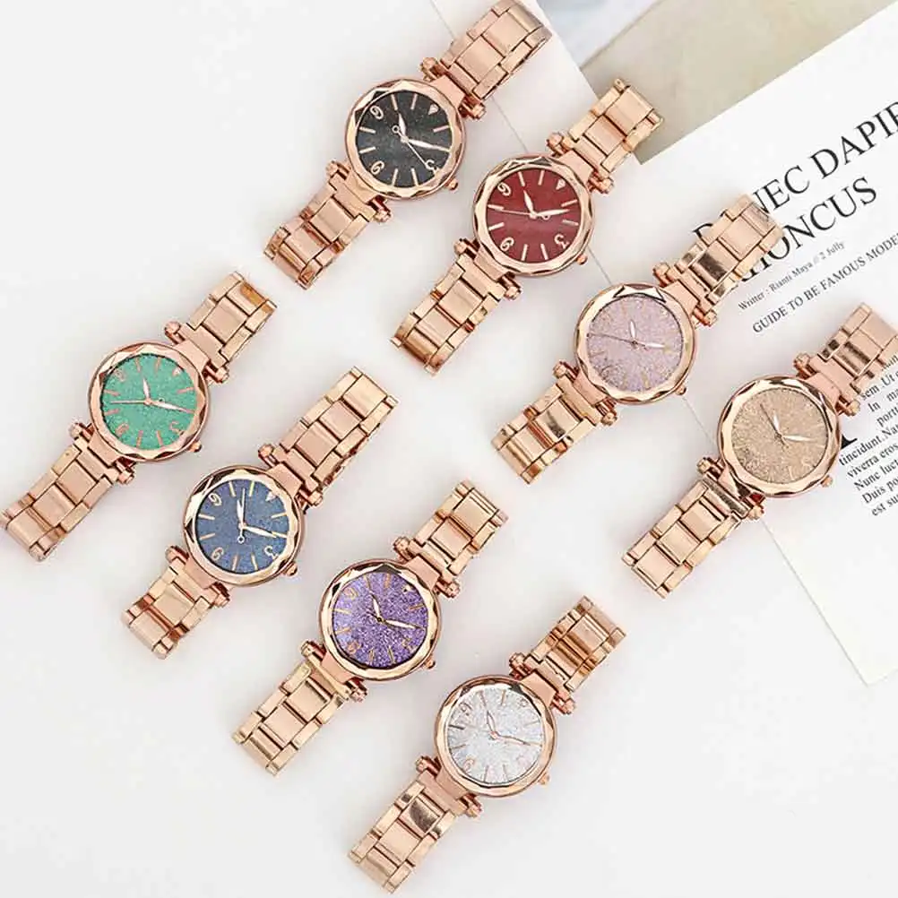 

Quartz Watches Stainless Steel Wrist Watch Glittering Fashion Elegant Silent Precise Moving Gift Students Women Friends