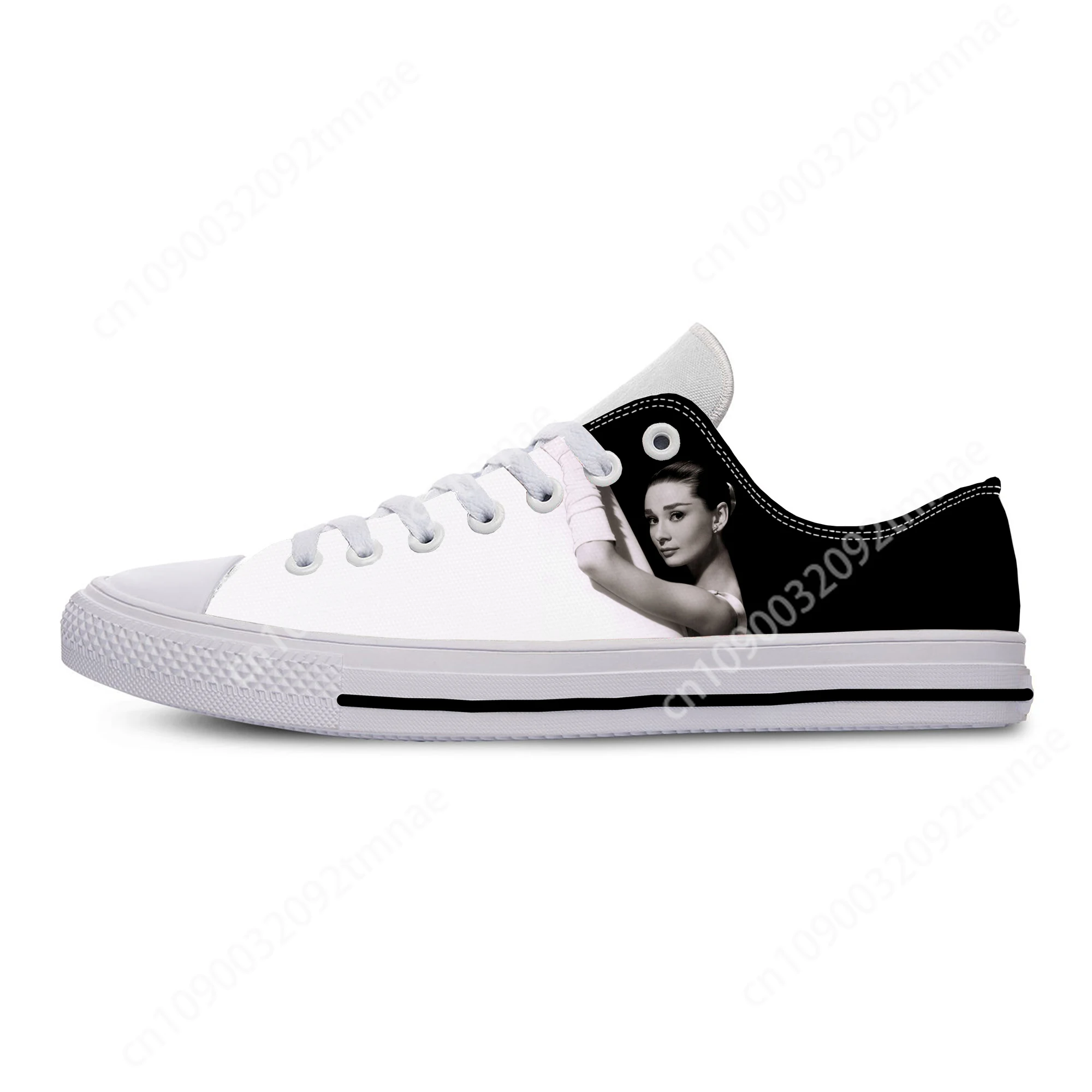 Summer Movie Star Audrey Hepburn Cartoon Cute Latest Custom Shoes Casual Shoes Lightweight Mens Women Sneaker Low Top Breathable