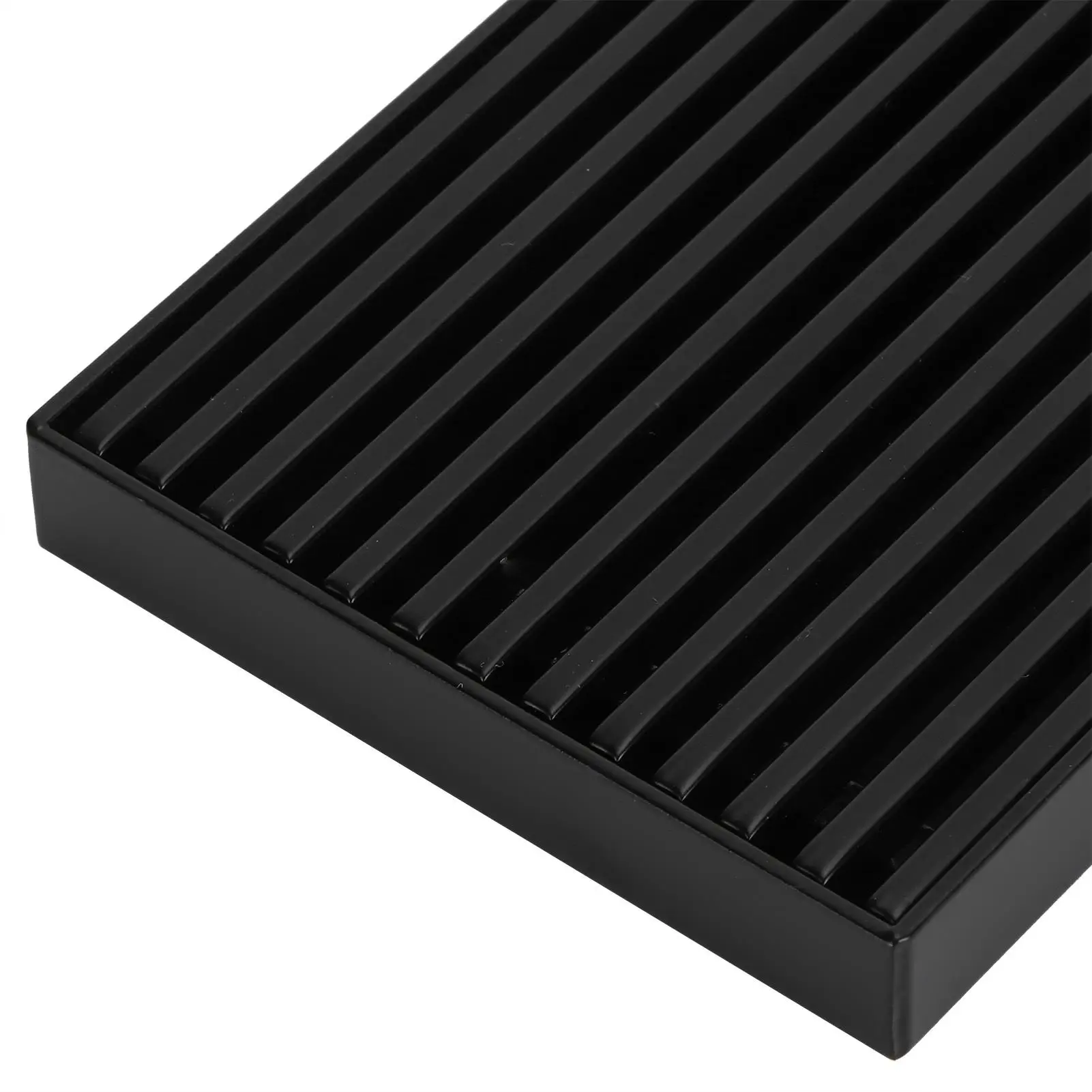 304 Stainless Steel Bathroom Floor Drain Linear Shower Drainer Matte Black 30cm Cover Included