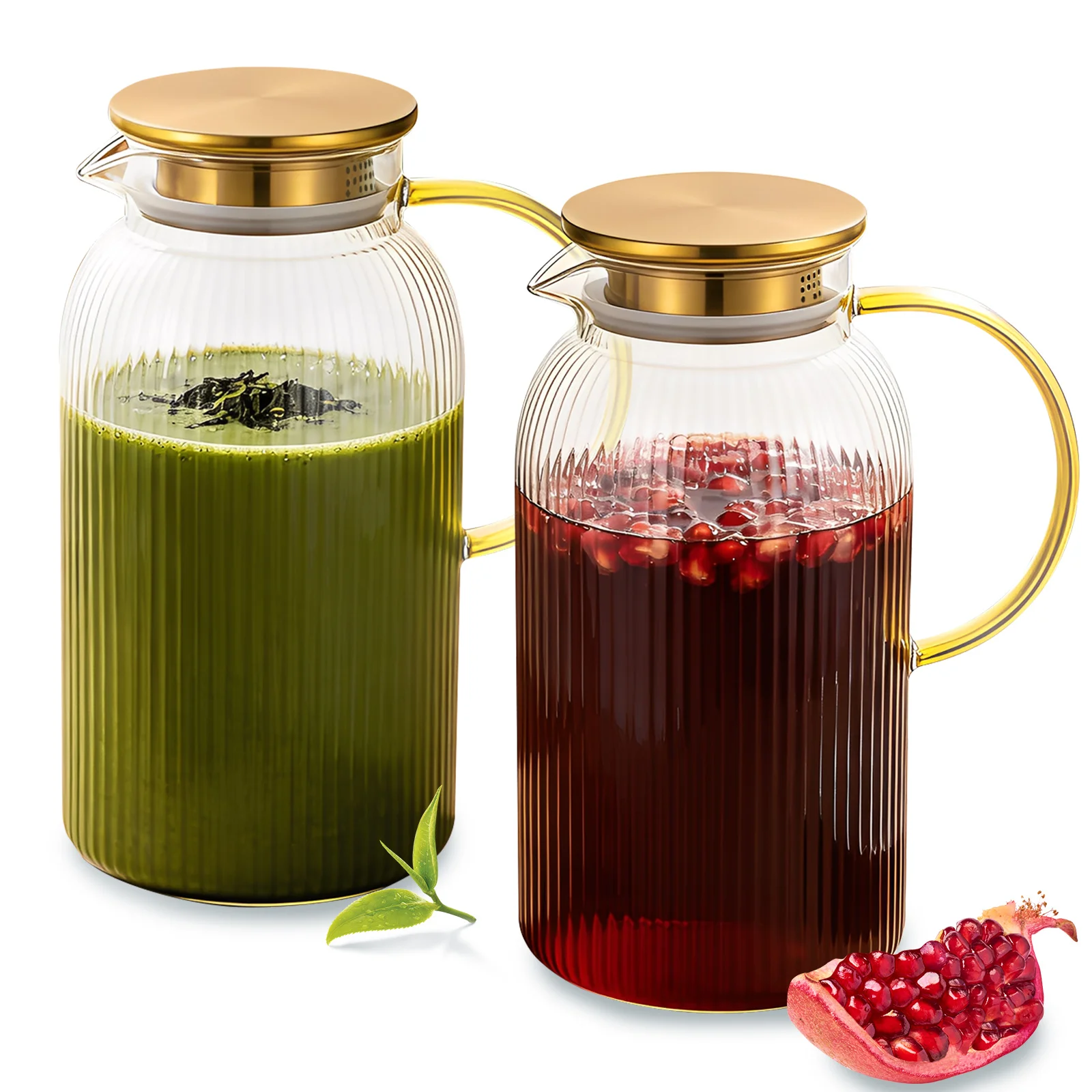 Wasserkrug, transparent, hitzebeständig, Glas, Kaltwasser, Wasserkocher und Tasse, Säfte, Getränke, Wassertopf, großes Fassungsvermögen, Büro-Haushaltskrug