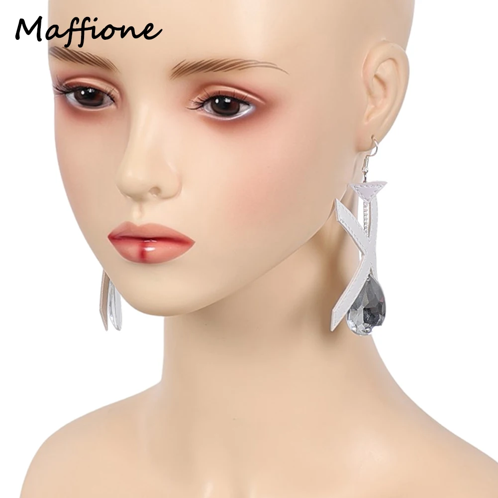 

Игра Rival Косплей Эмма Мороз Кристалл Серьги Аксессуары для костюмов Женские серьги Зажим для ушей Хэллоуин Карнавальные костюмы