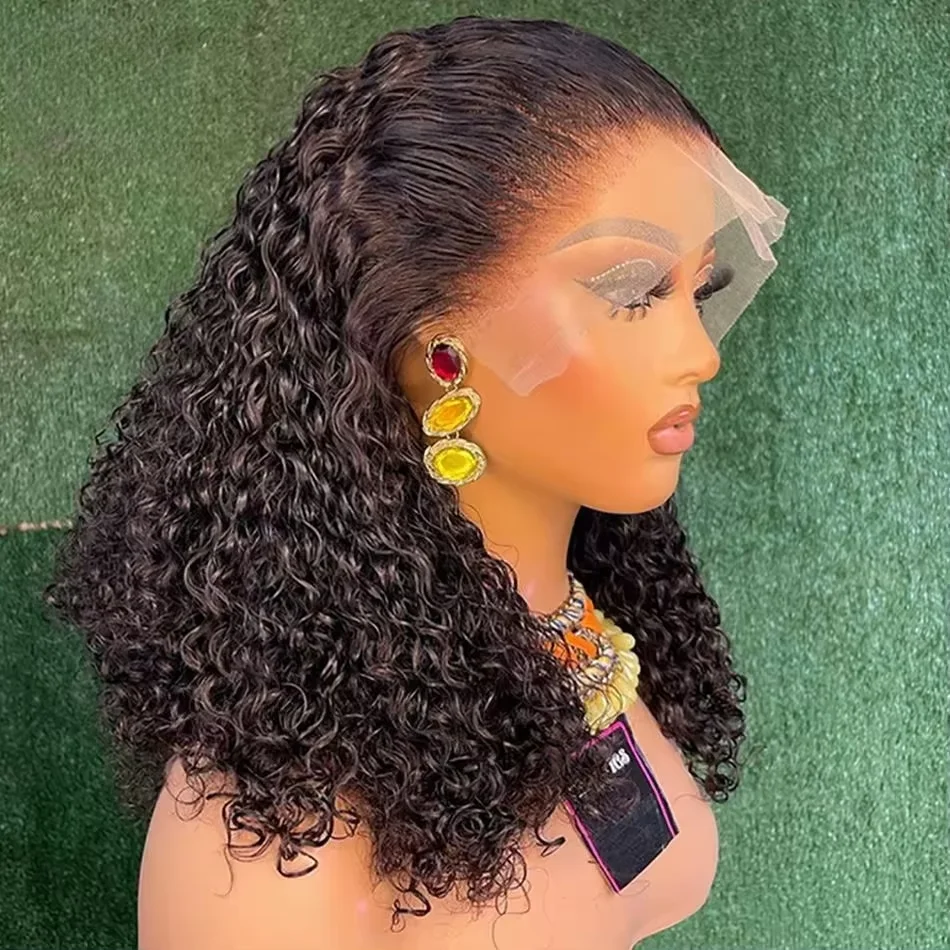 

Kinky Curly Bob Wig with 13x4 Breathable Lace Pre-Plucked & Cut No Glue Needed Short bob Wig for Beginners