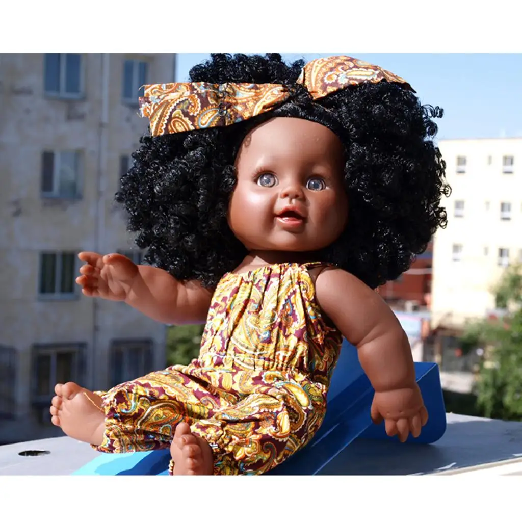 

African Realistic Newborn Vinyl Lifelike Baby Girl Doll Gift Silicone Reborn Doll Toy for Children and Adults