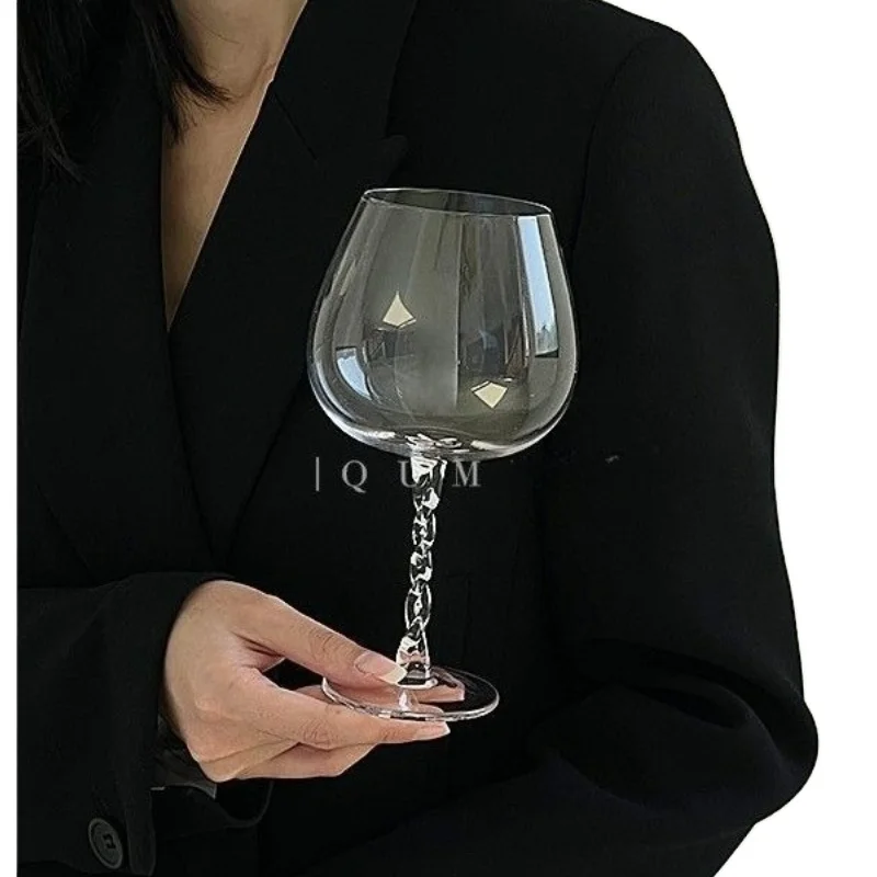 

450ml Creative Kink Goblet Vintage Red Wine Champagne Wine Glass Household Simple Transparent Drink Cocktail Cup High-value