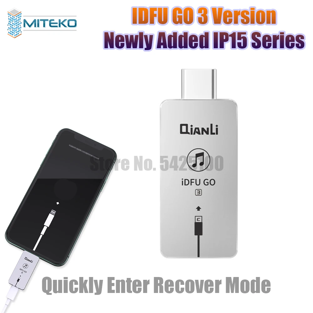 Qianli IDFU GO 3 Kabel wzmacniający szybkiego odzyskiwania, urządzenie szybkiego DFU 2,8 sekundy dla iPhone'a serii 15, narzędzie do naprawy fioletowego ekranu