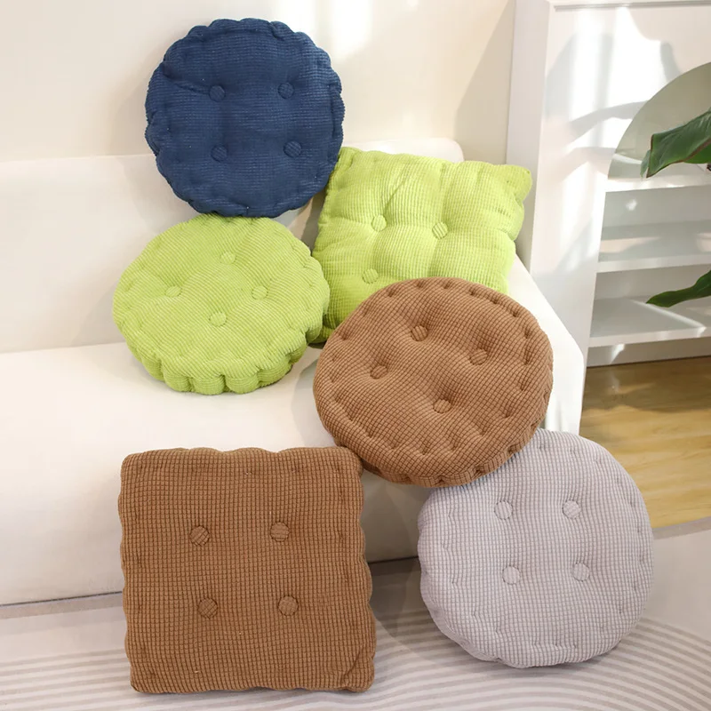 Simulation Biscuit Plush Cushion Real Life Stuffed Food Cookie Snacks Plushies Throw Pillow Cute Soft Kids Toys for Home Decor