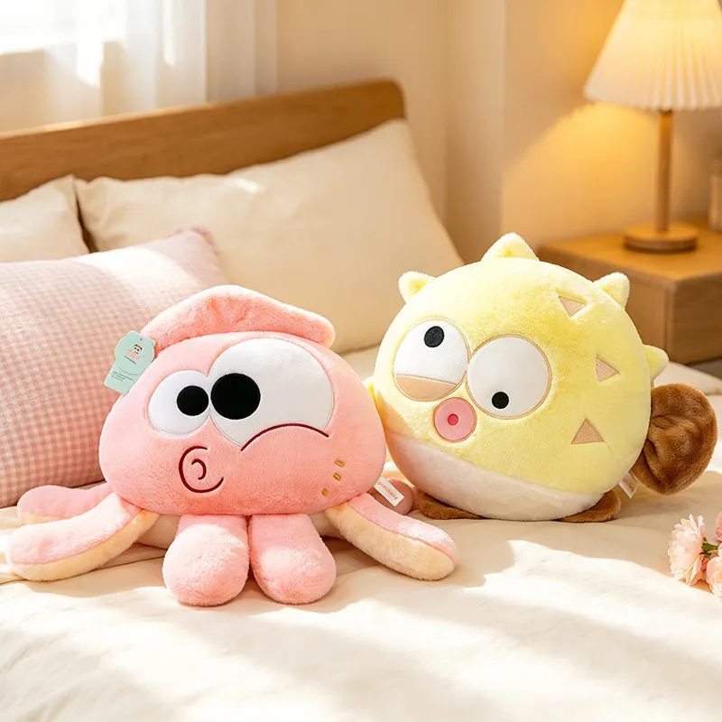 Quirky Marine Creature Plush Pillow – Clownfish, Starfish, Shark, Crab Stuffed Toy Sofa Cushion, Children's Gift