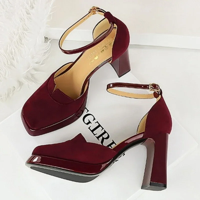 BIGTREE الخريف موضة جولة تو كتلة مكتنزة الكعوب المرأة مضخات صنادل أرضية أحذية Zapatos De Mujer