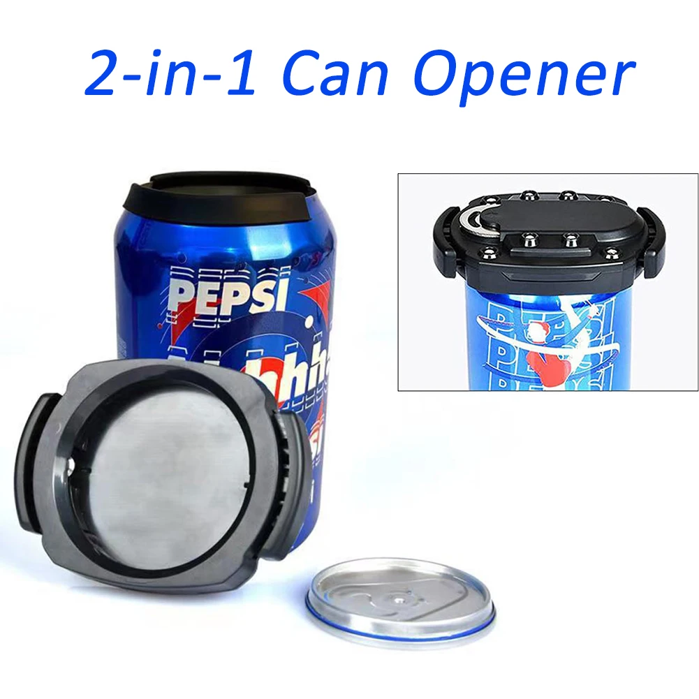 2in1 Can Opener Corkscrew Portable Stainless Steel Bottle Open Multifunctional Beer Drink Top Resection ABS Can Opener,1/2PCS