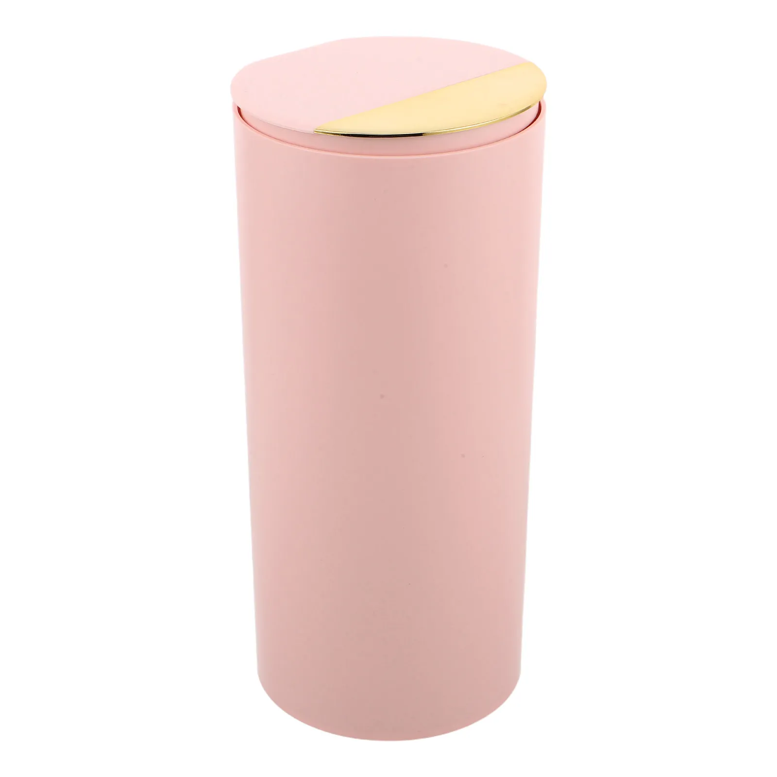 Makeup Brush Organizer Pink Auto Lift Lid Covered Brush Holder Press to Open Vanity Stand Dustproof Makeup Storage
