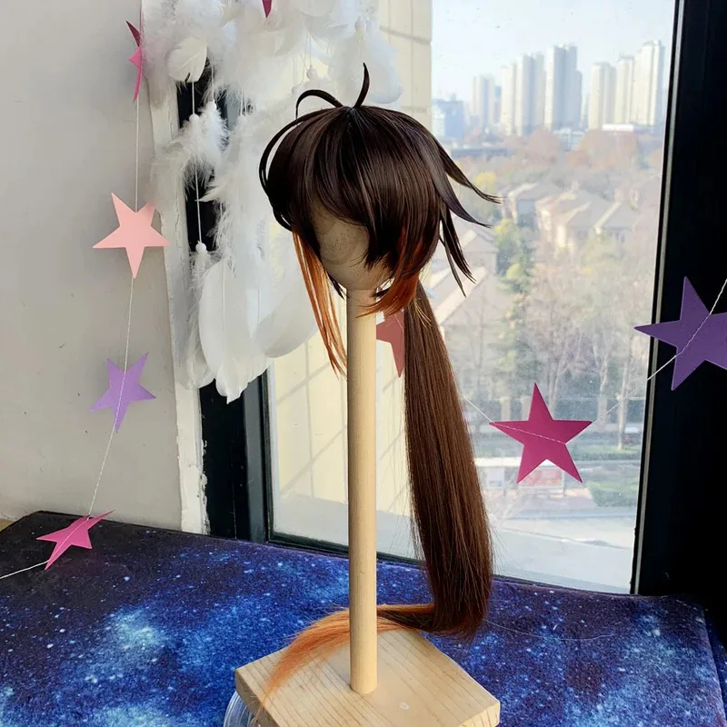 

DY20Genshin Impact Zhong Li Zhongli кукла для мужчин кофейный парик постепенный косплей 1/3 1/4 1/6 BJD кукла парик ручной работы волосы25