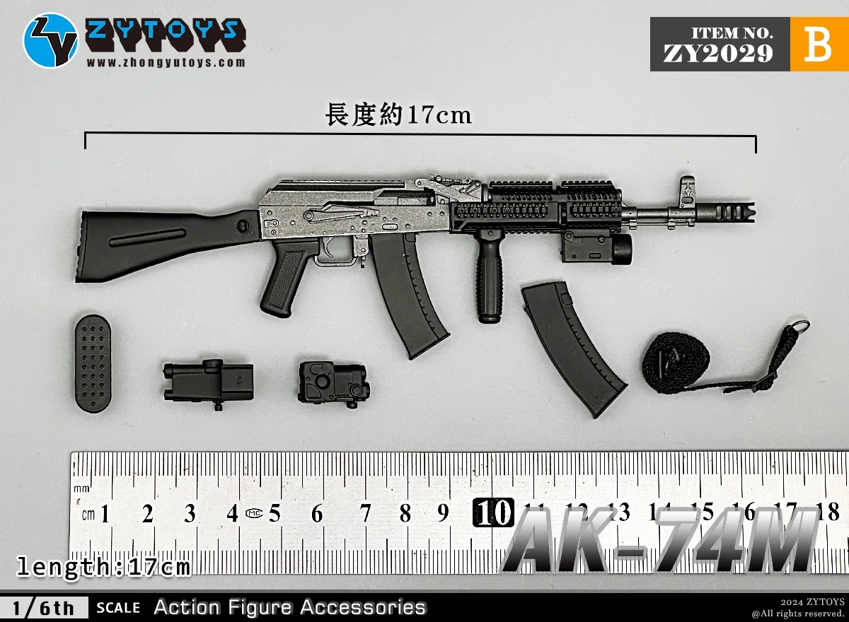 ZYTOYS ZY2029 1/6 Scale Soldier AK74M Regular/Tactical Plastic Model Accessories Fit 12 inch Action Figure Toys Gifts In Stock