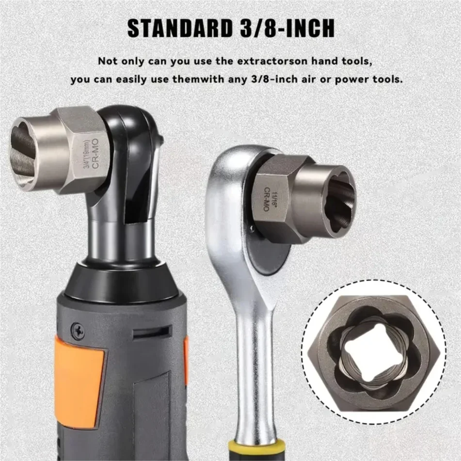 14-delige gereedschap voor het verwijderen van beschadigde bout Impact Bout Moer Remover Set Legering Beschadigde Bout Moer Remover Extractor Socket Reparatie Tool Kit