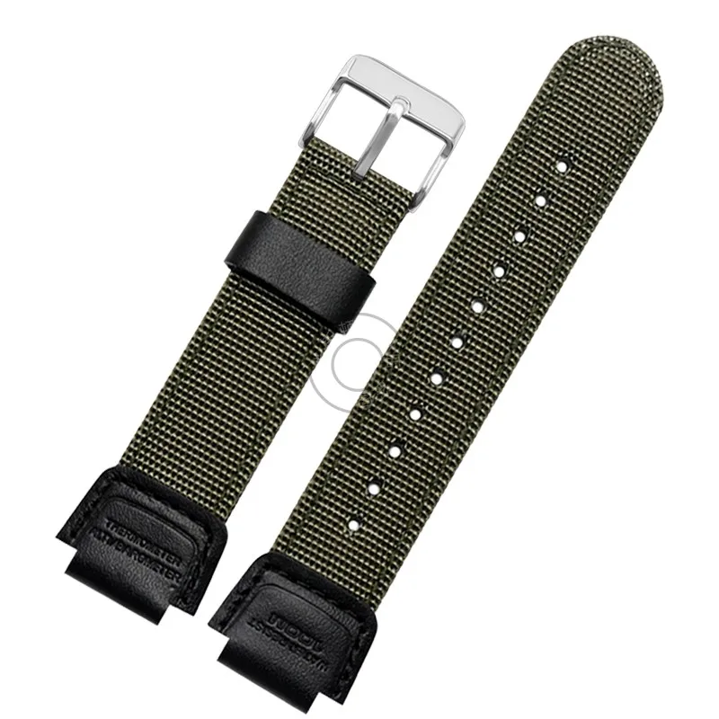 Substituição Fold Buckle Watch Strap, correia de nylon durável, W-218H 1100 AE-1200 400 W-Interface convexa S210, 18mm