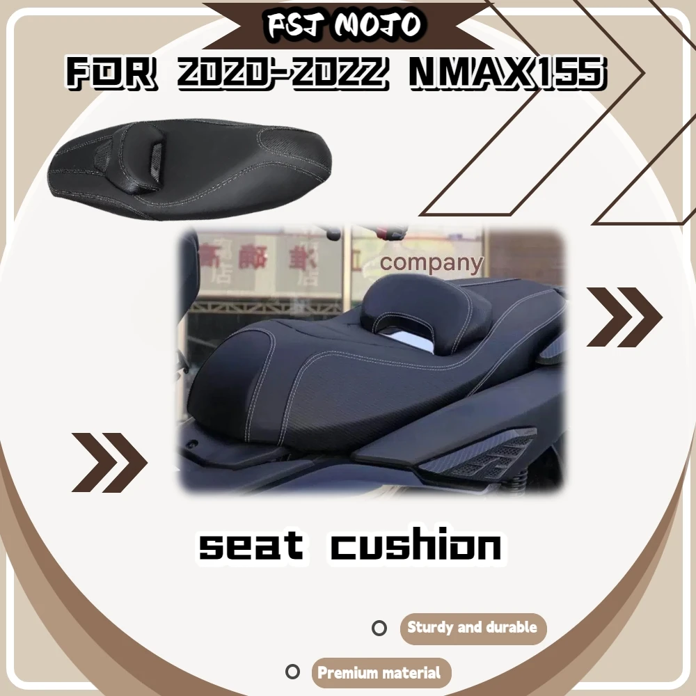 For NMAX155 2020-2022 Carbon Textured Modified Saddle With Backrest Water Resistant Surface Reduce Road Vibration Discomfort
