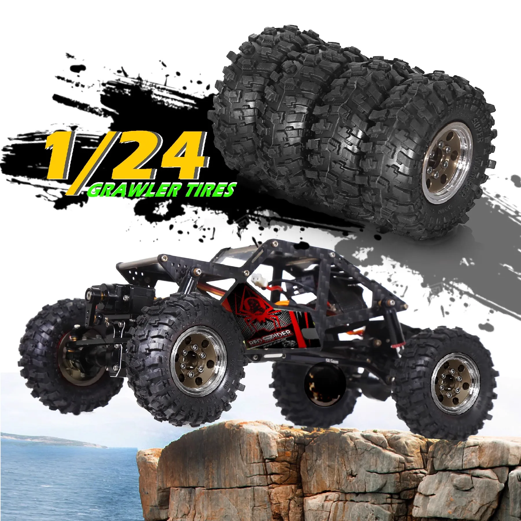 Zdalnie sterowany pojazd wspinaczkowy RC, skala 1/18, TRX4M, SCX24, FMS, piasta opony 1.0 cala, R139