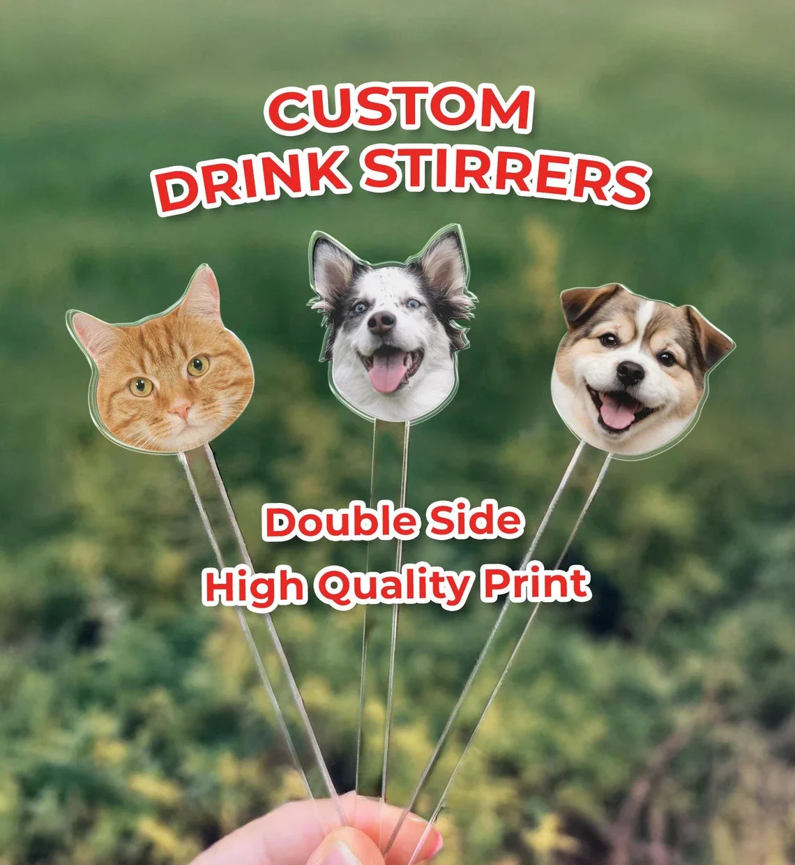 

Custom Wedding Pet Stir Sticks Personalized Cocktail Stirrers for Wedding Party Table Decoration Acrylic Drink Stirs Baptism